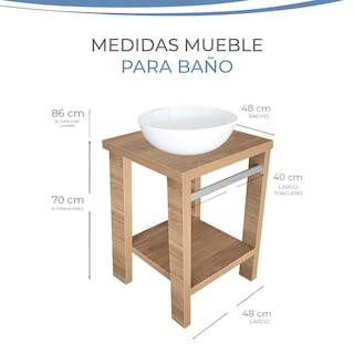 Foto 4 | Mueble para Baño Con Lavabo de Cerámica Gravita