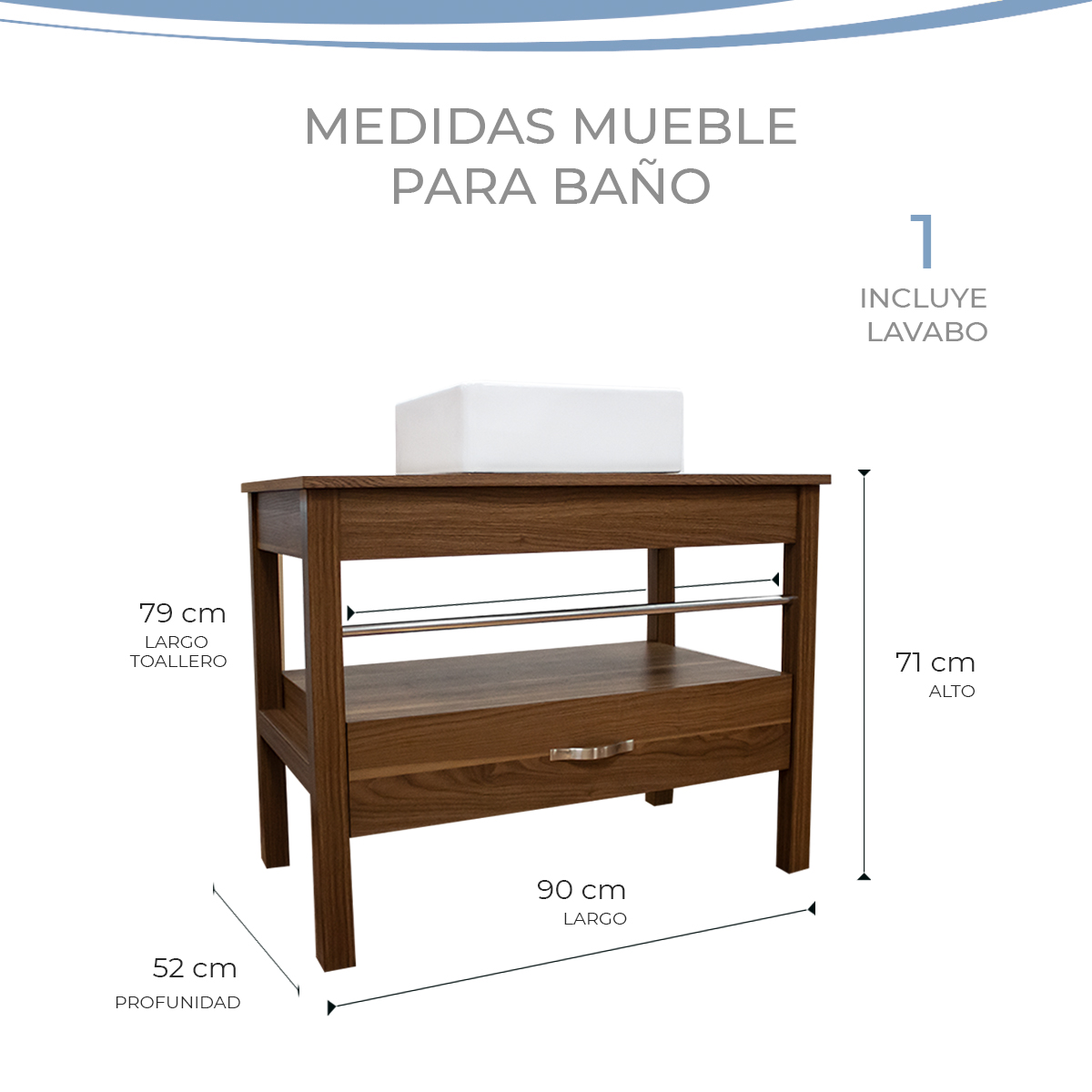 Foto 6 pulgar | Mueble para Baño con Lavabo De Cerámica Gravita