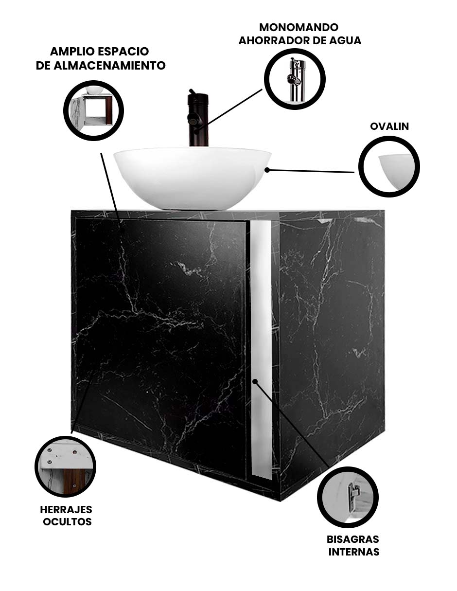 Foto 4 pulgar | Gabinete Para Baño Mia Con Ovalin Y Llave Minimalista