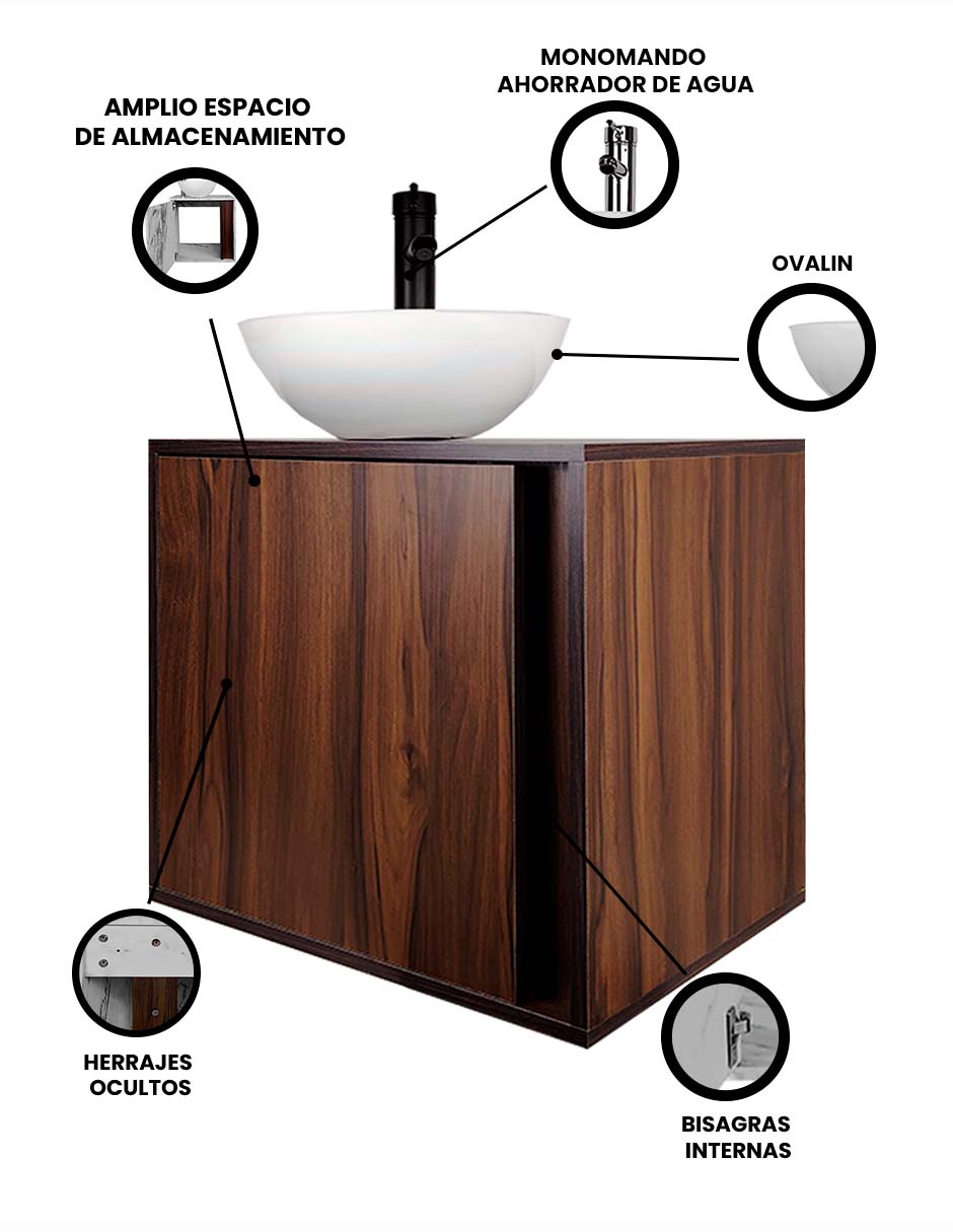 Foto 4 pulgar | Gabinete Para Baño Mia Con Ovalin Y Llave Minimalista