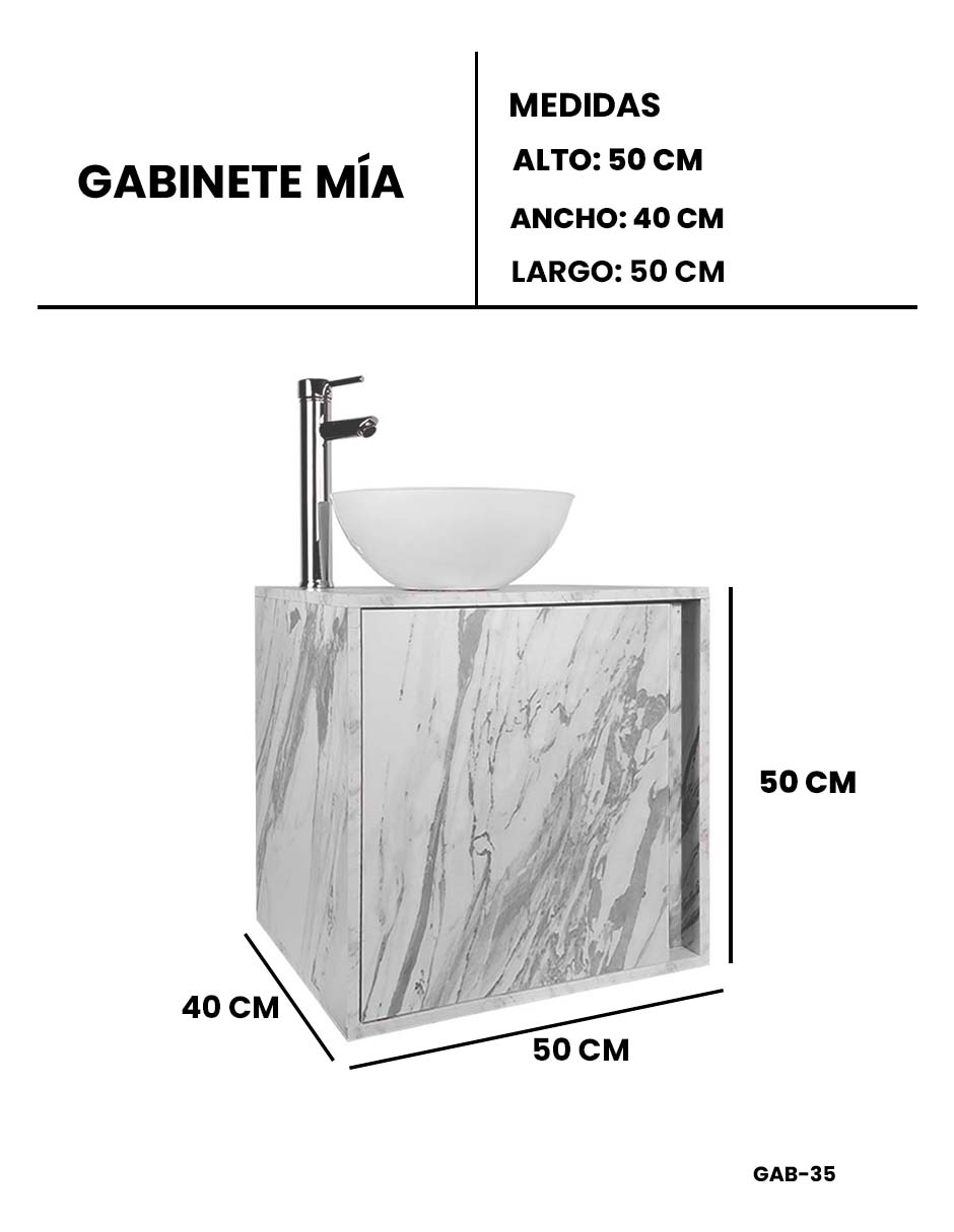 Foto 9 pulgar | Gabinete Para Baño Mia Con Ovalin Y Llave Minimalista