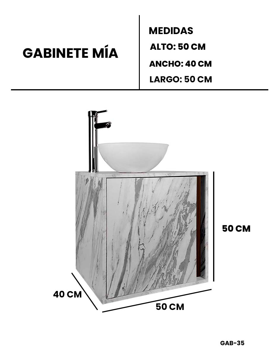 Foto 9 pulgar | Gabinete Para Baño Mia Con Ovalin Y Llave Minimalista