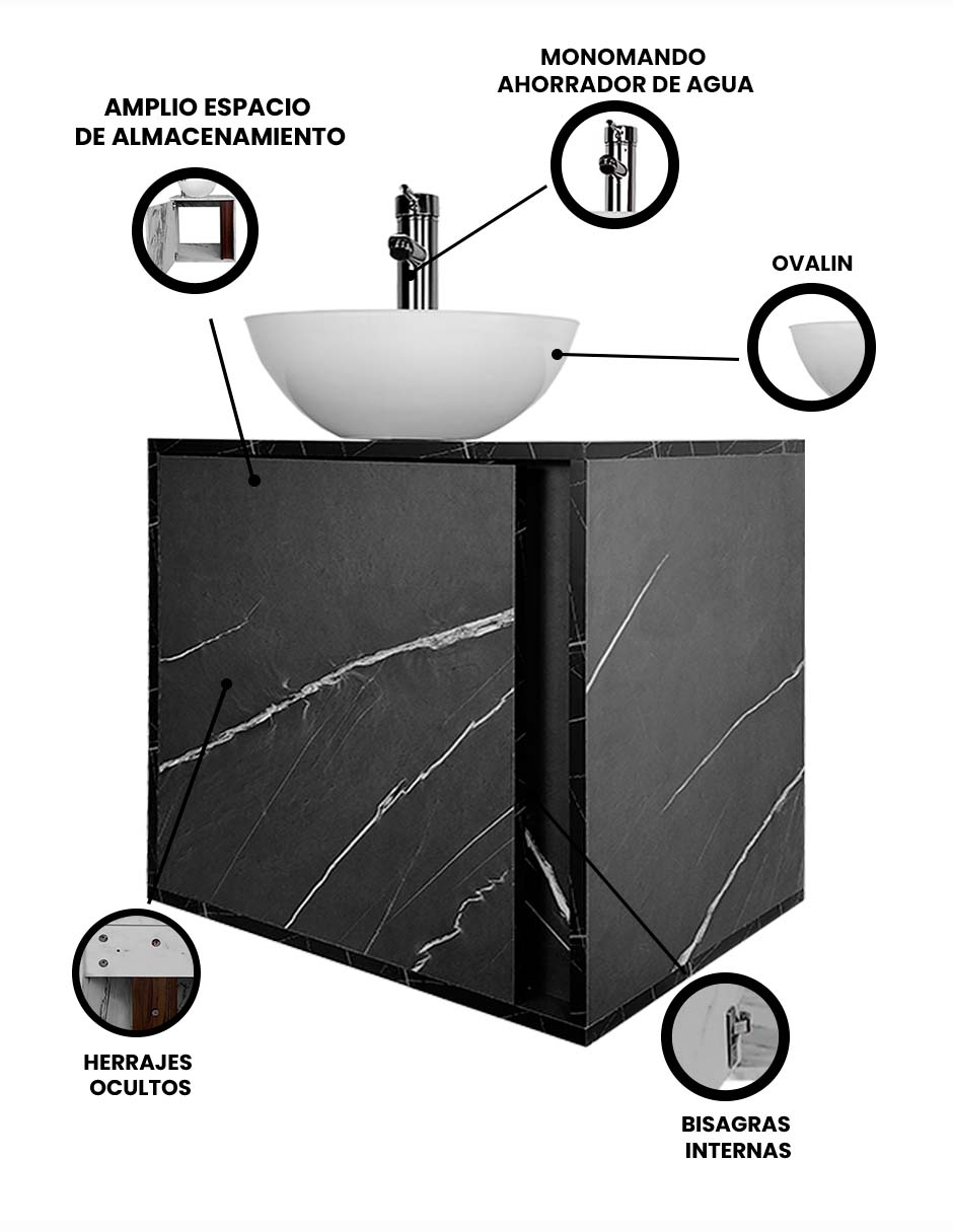 Foto 5 pulgar | Gabinete Para Baño Mia Con Ovalin Y Llave Minimalista