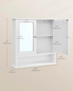 Foto 5 | Mueble de Baño Vasagle con Espejo 13 X 56,5 X 58,5 cm Blanco - Venta Internacional