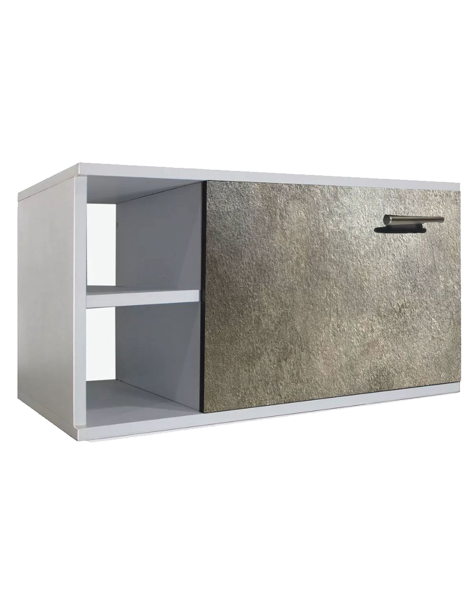Foto 2 pulgar | Gabinete Mueble Mdf Puerta Tipo Vinil Gris Rugodo
