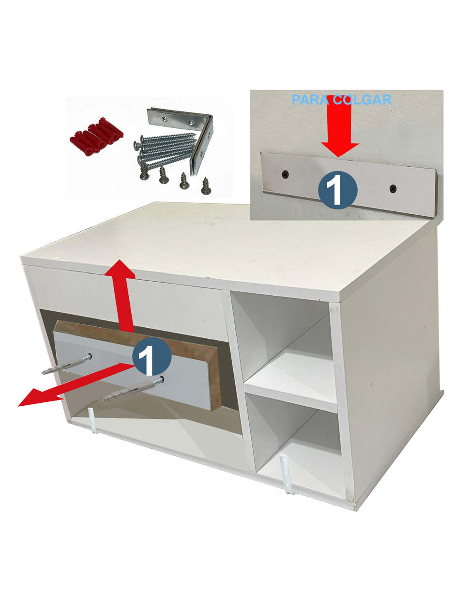 Foto 4 pulgar | Gabinete Mueble Mdf Puerta Tipo Vinil Gris Rugodo