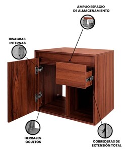Foto 3 | Gabinete Flotante Para Baño Modelo Carina Sin Llave Ni Ovalín