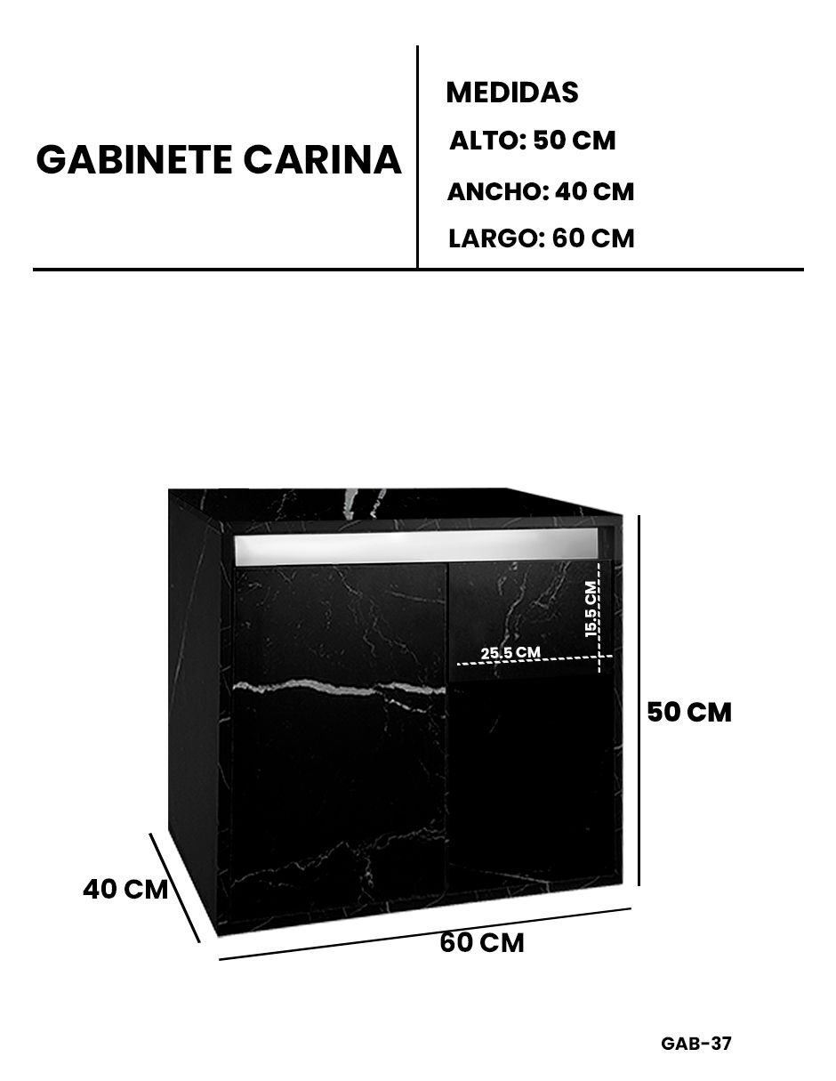 Foto 8 pulgar | Gabinete Flotante Para Baño Modelo Carina Sin Llave Ni Ovalín