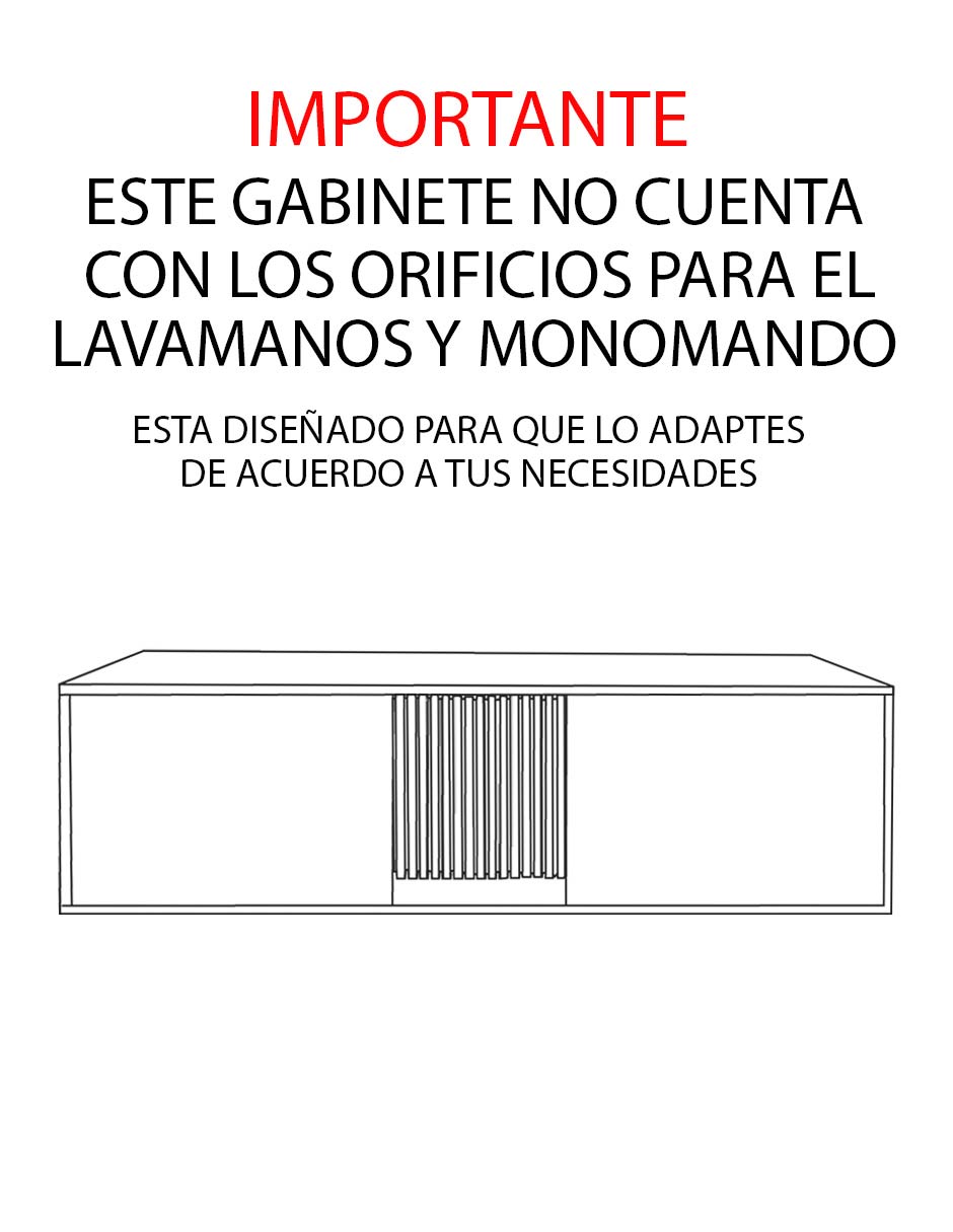 Foto 3 pulgar | Mueble Gabinete Para Baño  Sin Ovalin Ni Monomando Modelo Atlas