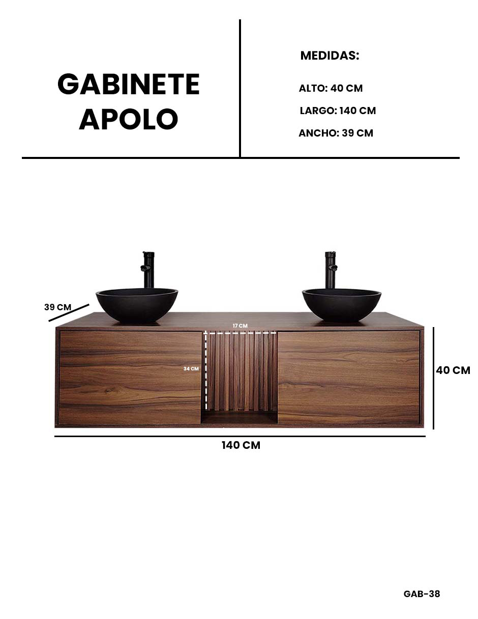 Foto 8 pulgar | Mueble Gabinete Para Baño Con Ovalin Y Monomando Dobles  Modelo Apolo