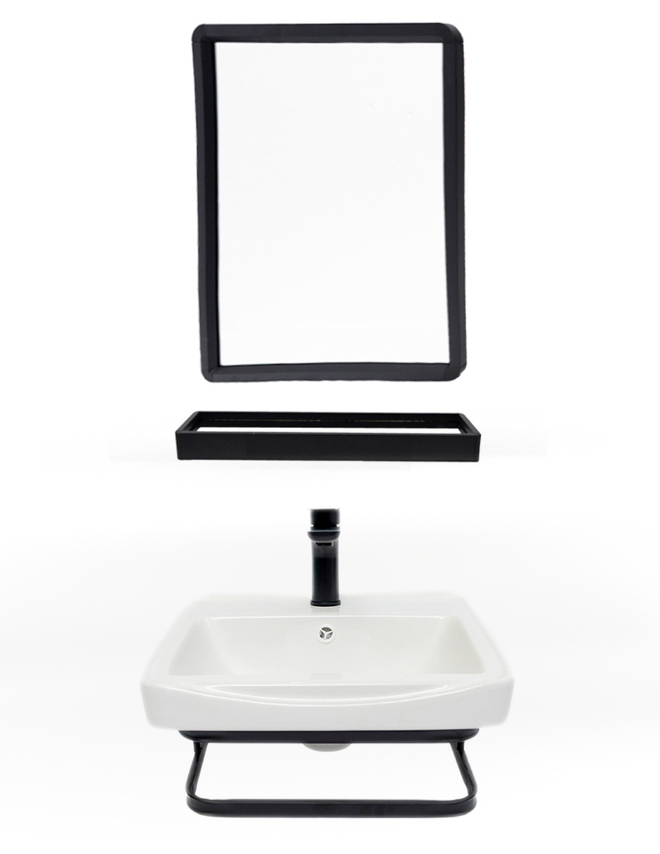 Foto 1 | Gabinete De Baño Con Espejo Y Repisa Color Negro Hanno