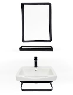 Foto 1 | Gabinete De Baño Con Espejo Y Repisa Color Negro Hanno