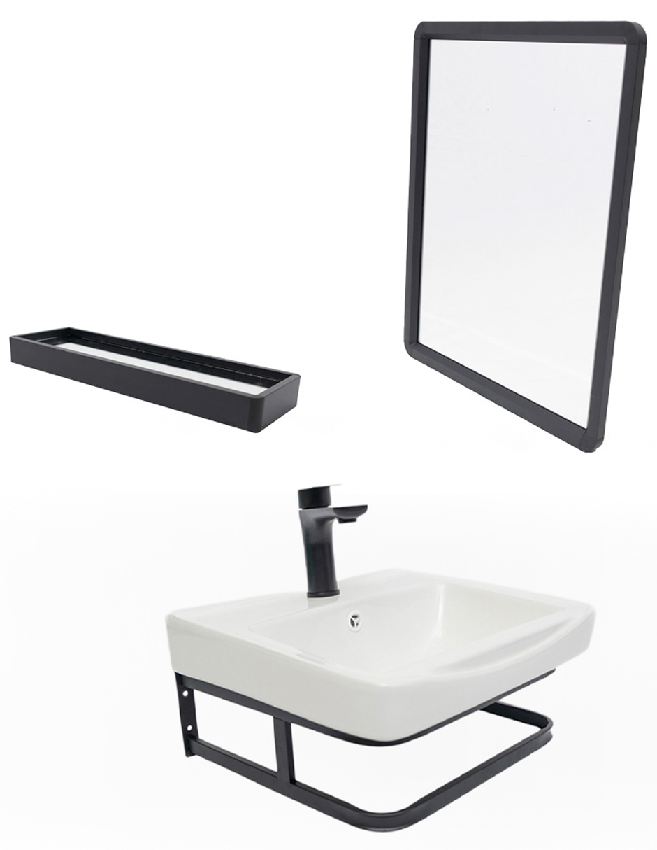 Foto 2 | Gabinete De Baño Con Espejo Y Repisa Color Negro Hanno