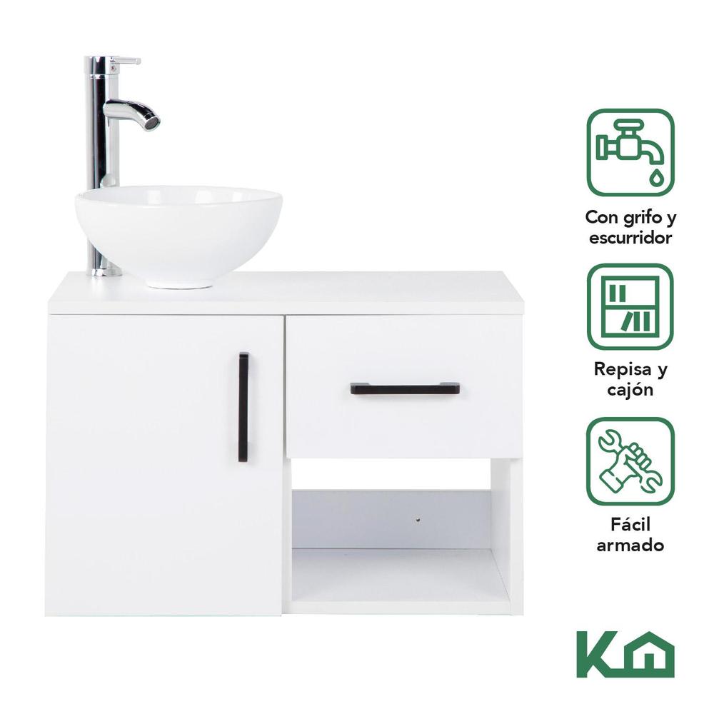 Foto 3 pulgar | Mueble Kit Para Baño Gabinete Organizador Lavamano Monomando