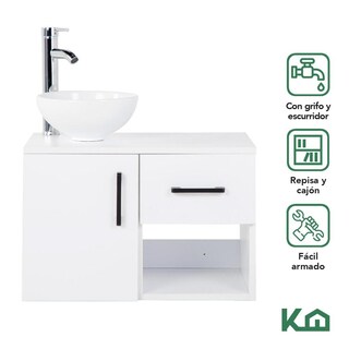 Foto 2 | Mueble Kit Para Baño Gabinete Organizador Lavamano Monomando