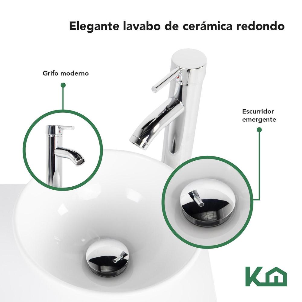 Foto 4 pulgar | Mueble Kit Para Baño Gabinete Organizador Lavamano Monomando