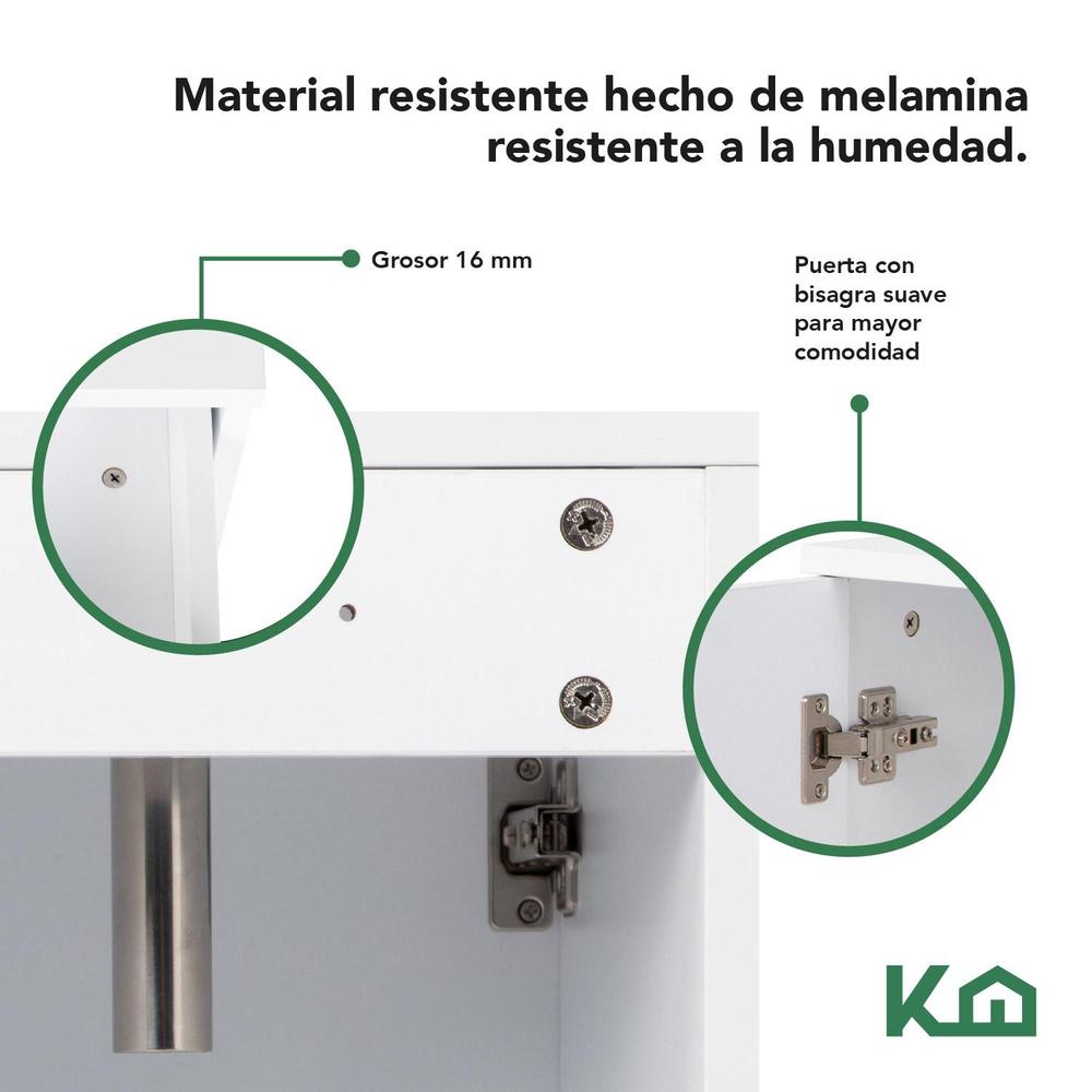 Foto 5 pulgar | Mueble Kit Para Baño Gabinete Organizador Lavamano Monomando