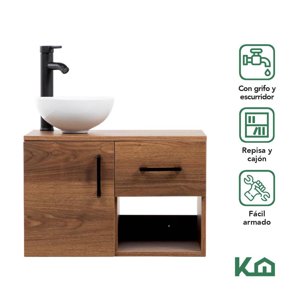 Foto 2 | Mueble Kit Para Baño Gabinete Organizador Lavamano Monomando