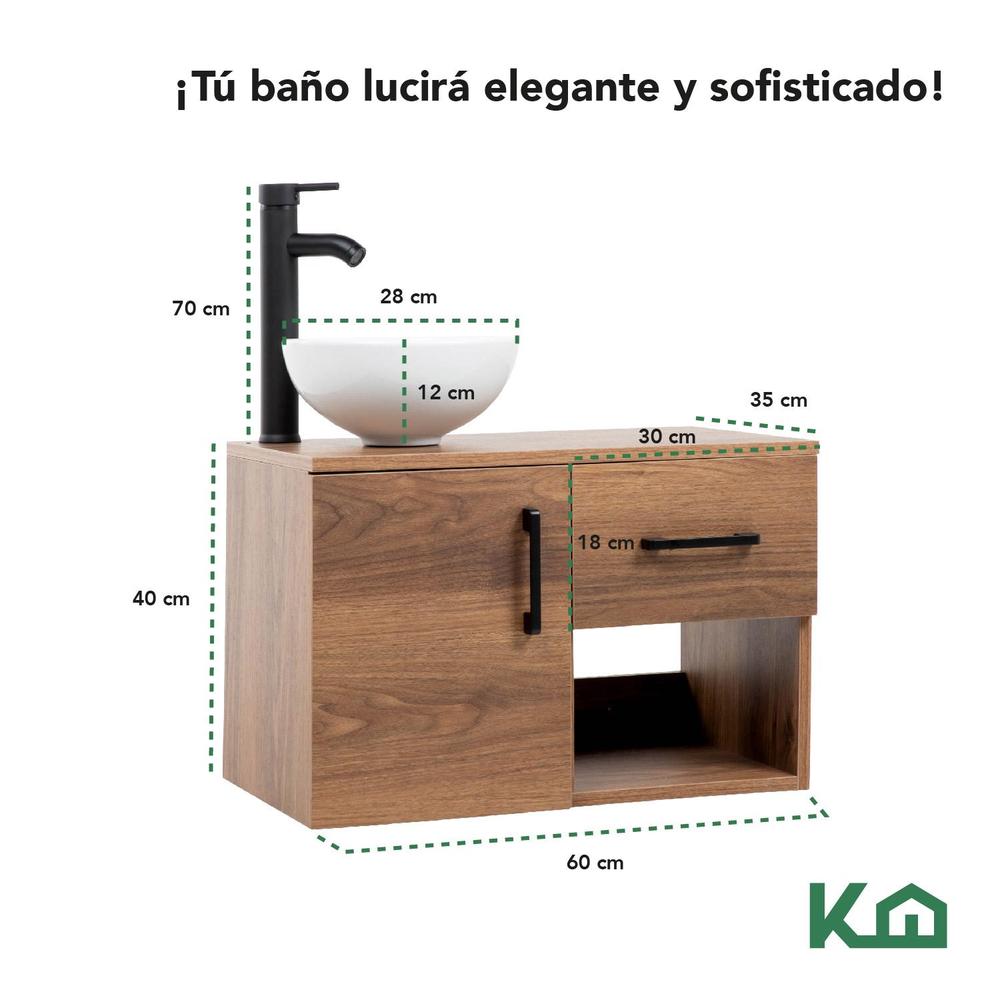 Foto 5 | Mueble Kit Para Baño Gabinete Organizador Lavamano Monomando