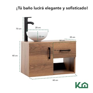 Foto 5 | Mueble Kit Para Baño Gabinete Organizador Lavamano Monomando
