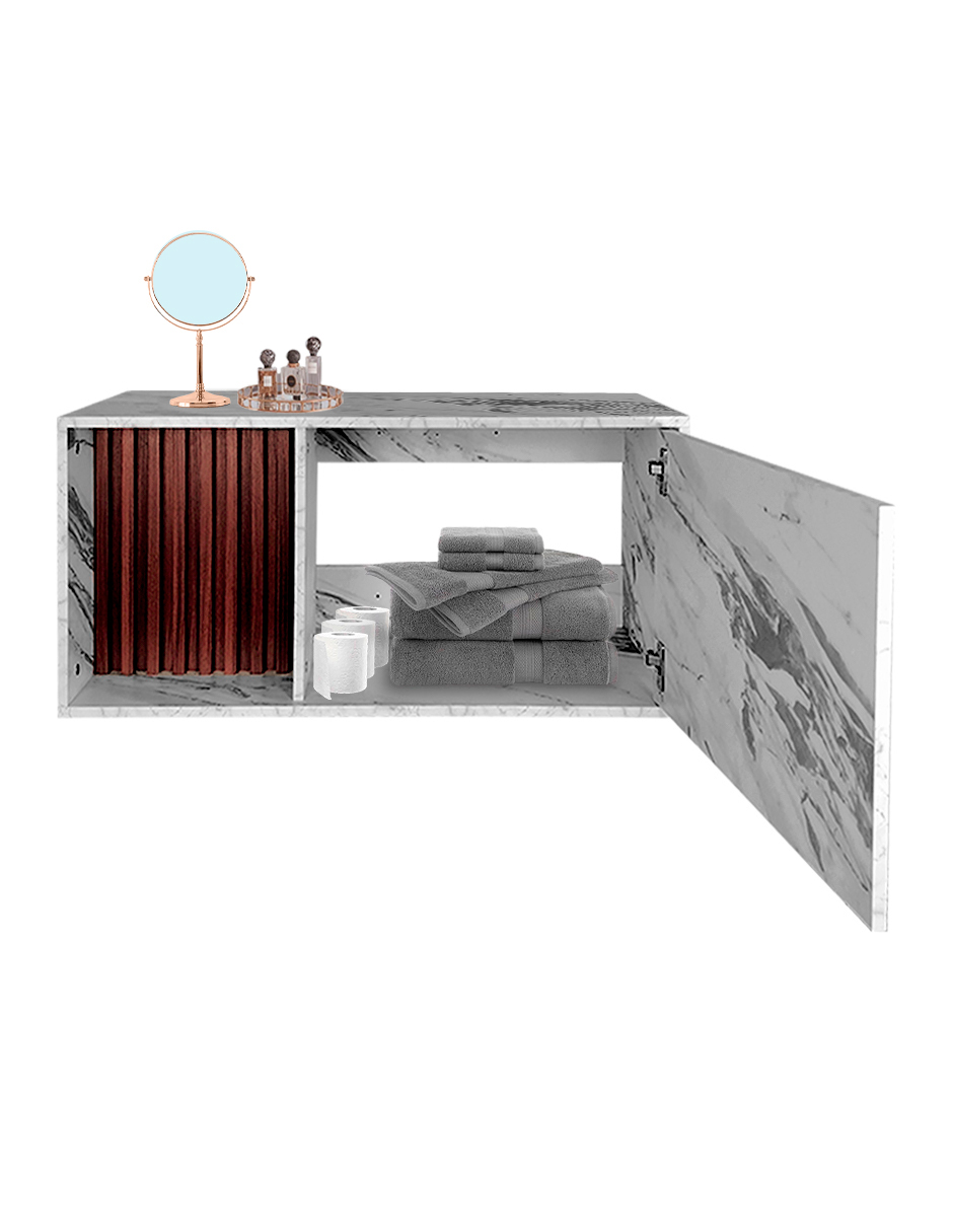 Foto 5 pulgar | Gabinete Para Lavamanos Moderno Modelo Luke, Con Detalle En Lambrin