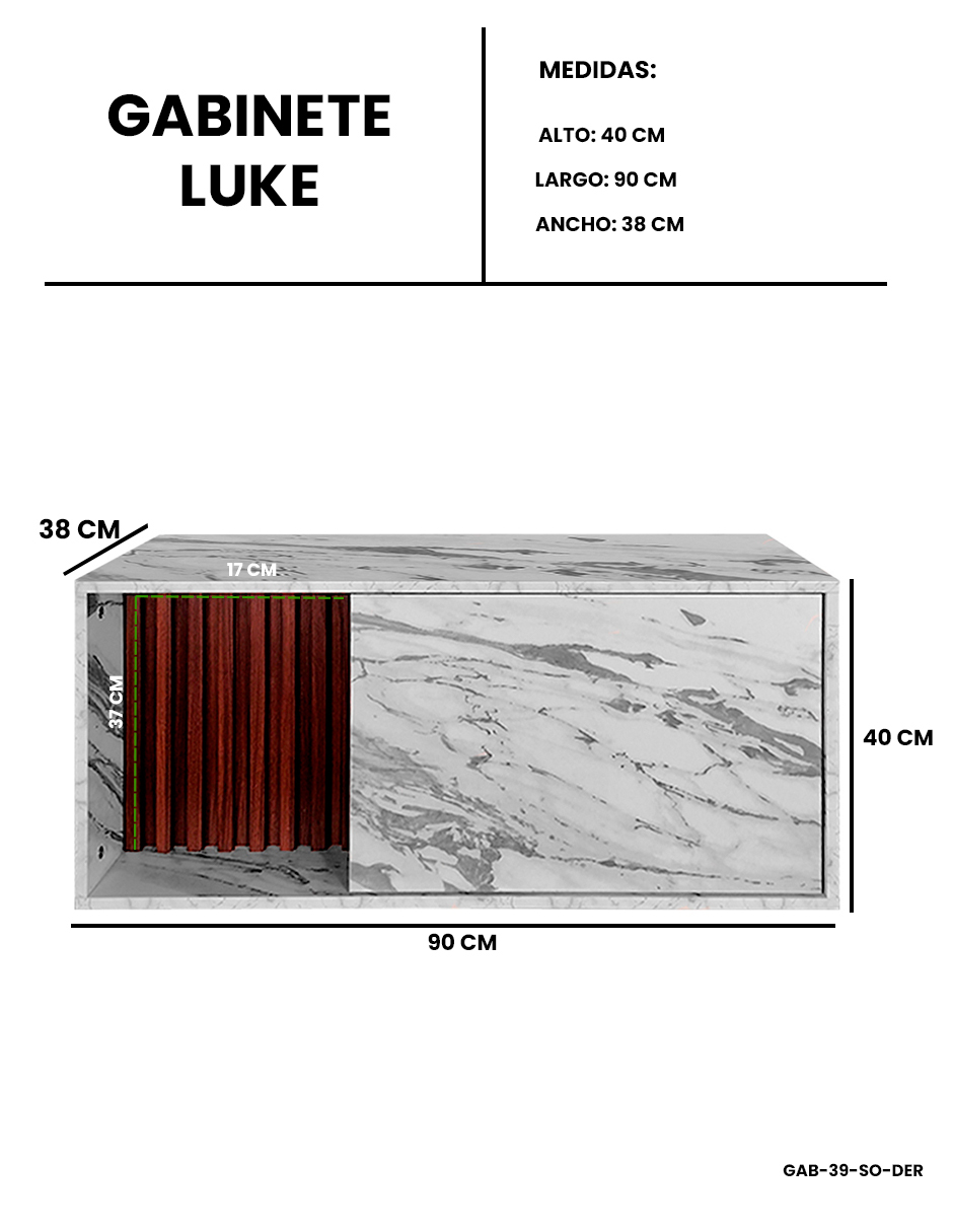 Foto 8 pulgar | Gabinete Para Lavamanos Moderno Modelo Luke, Con Detalle En Lambrin