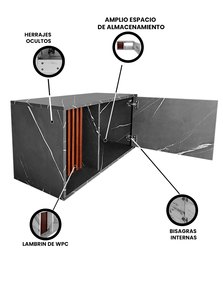 Foto 4 pulgar | Gabinete Para Lavamanos Moderno Modelo Luke, Con Detalle En Lambrin