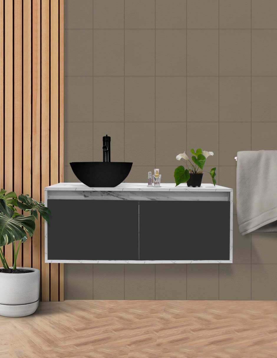 Foto 3 pulgar | Gabinete Para Baño Con Ovalin Negro Y Monomando Modelo Provenzal
