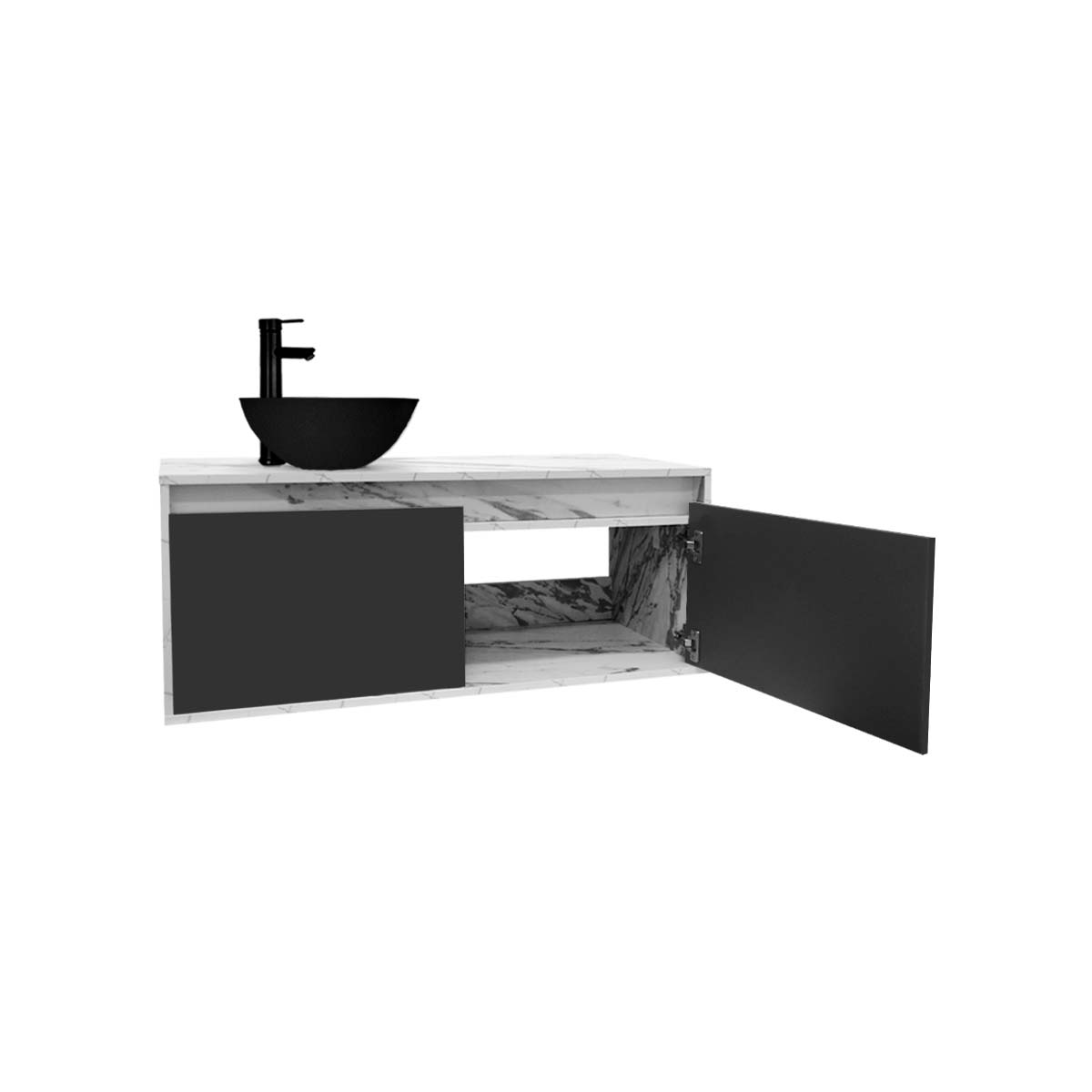 Foto 6 pulgar | Gabinete Para Baño Con Ovalin Negro Y Monomando Modelo Provenzal