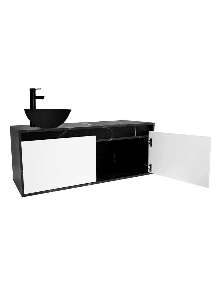 Foto 4 pulgar | Gabinete Flotante Para Baño Con Lavabo, Su Diseño Marmoleado Único, Elegante, Hará Que Tu Cuarto De Baño Lu