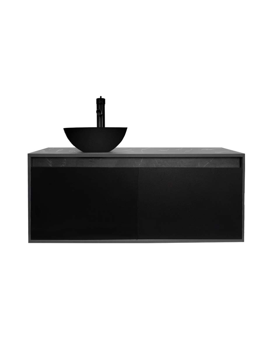 Gabinete Para Baño Con Ovalin Negro Y Monomando Modelo Provenzal