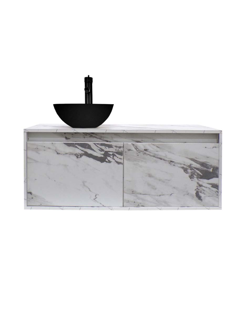 Gabinete Para Baño Con Ovalin Negro Y Monomando Modelo Provenzal