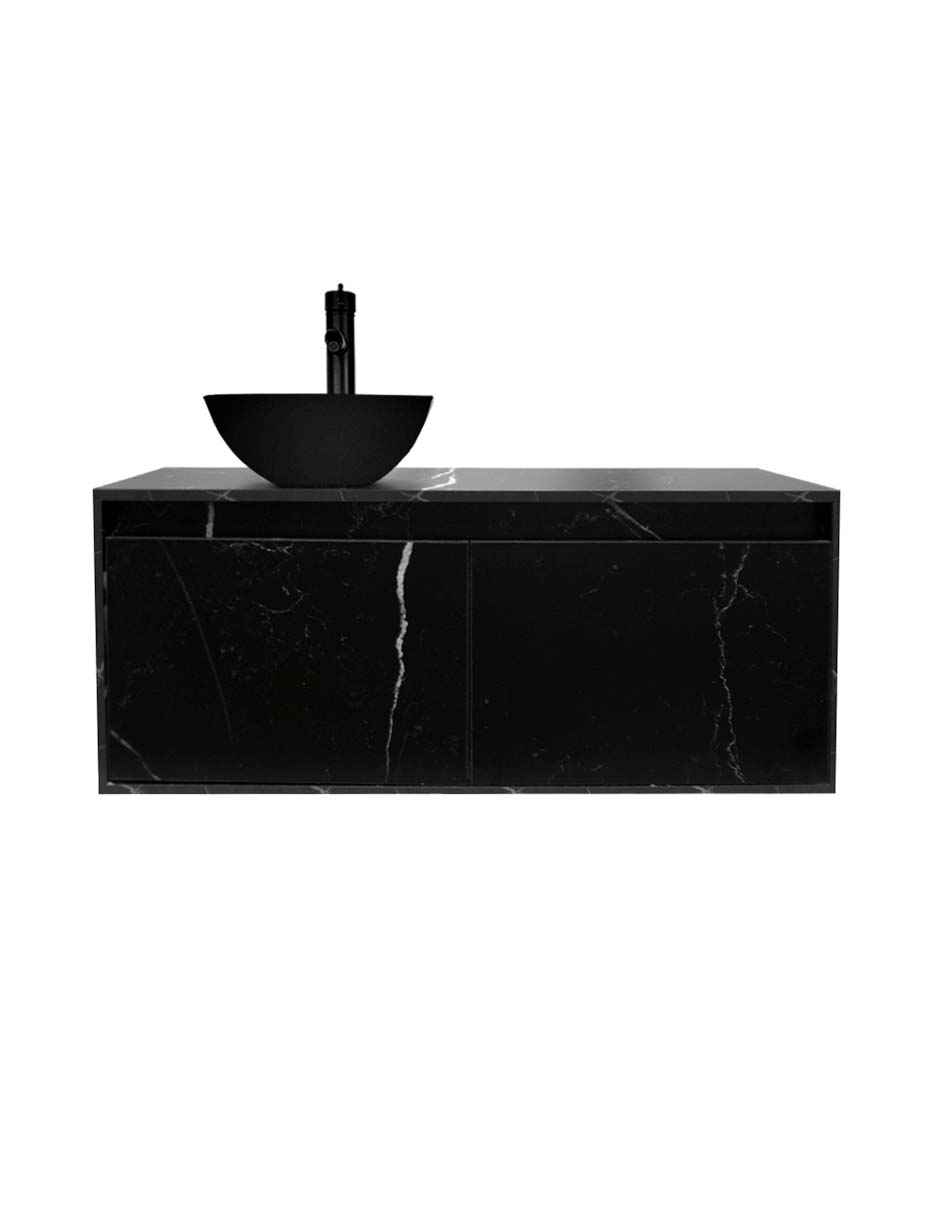 Gabinete Para Baño Con Ovalin Negro Y Monomando Modelo Provenzal