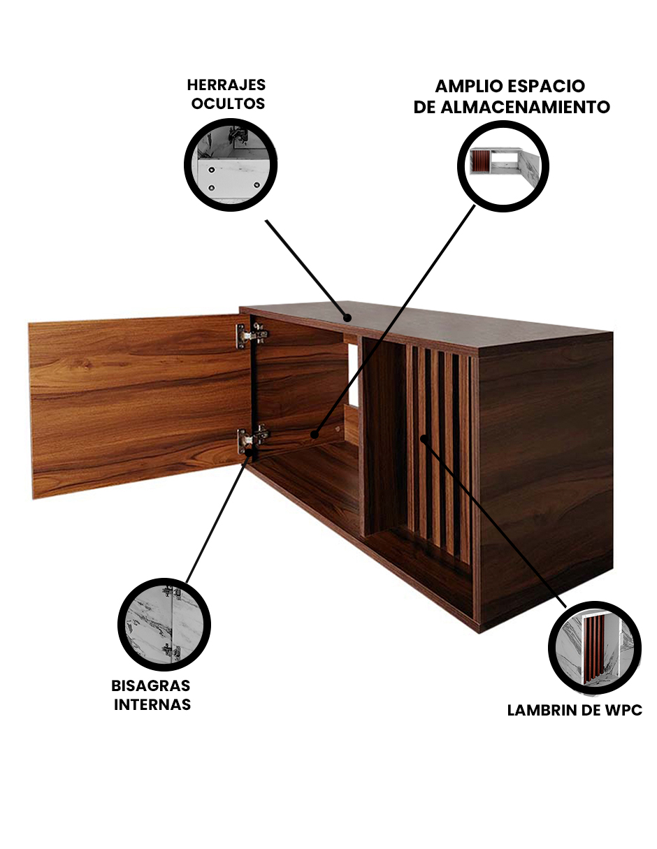 Foto 4 pulgar | Gabinete Moderno Leo Acabado Laminado