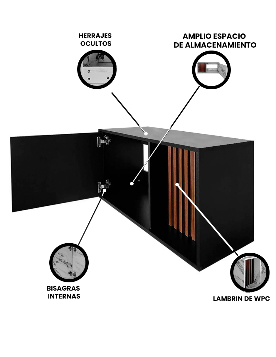 Foto 4 pulgar | Gabinete Moderno Leo Acabado Laminado