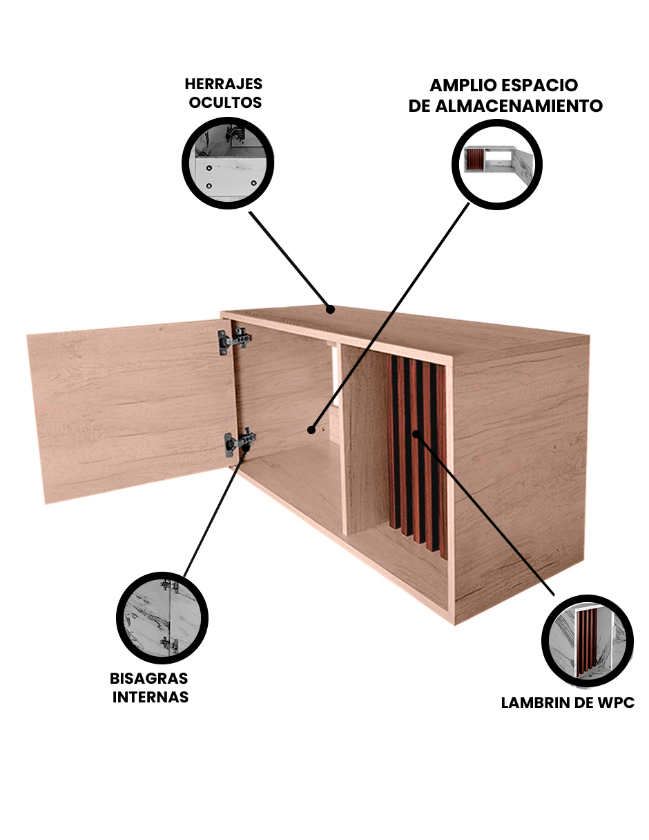Foto 4 pulgar | Gabinete Leo Acabado Laminado