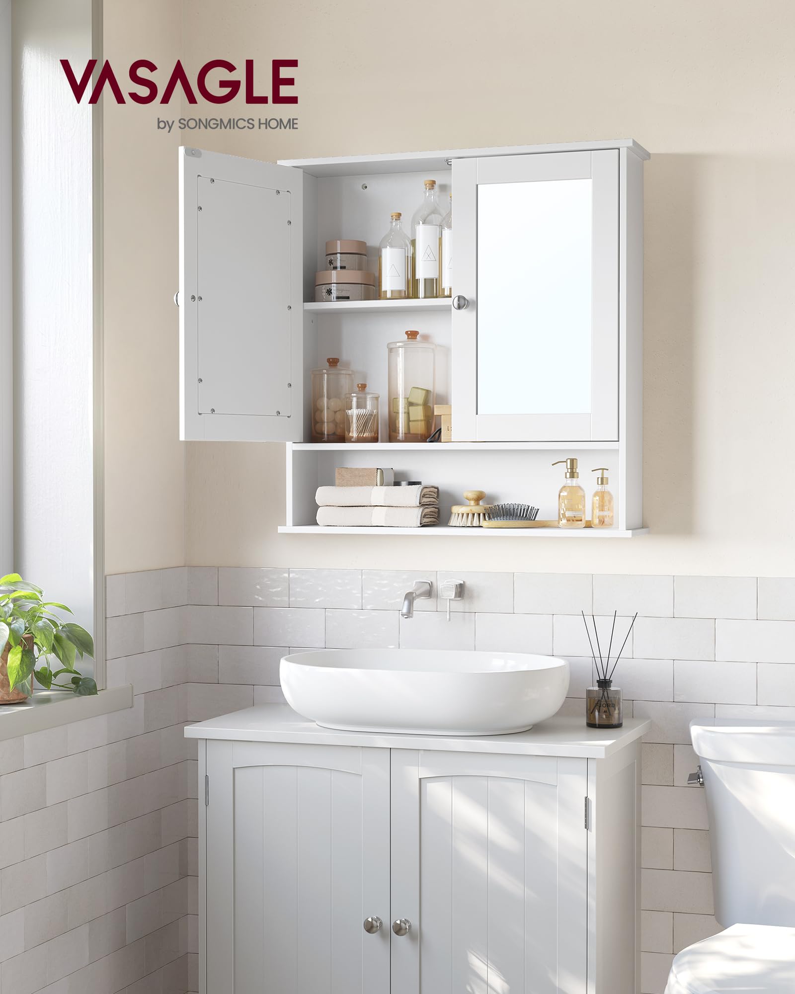 Foto 3 pulgar | Mueble de Baño Vasagle Mlhc012w01 15x65x75 Cm