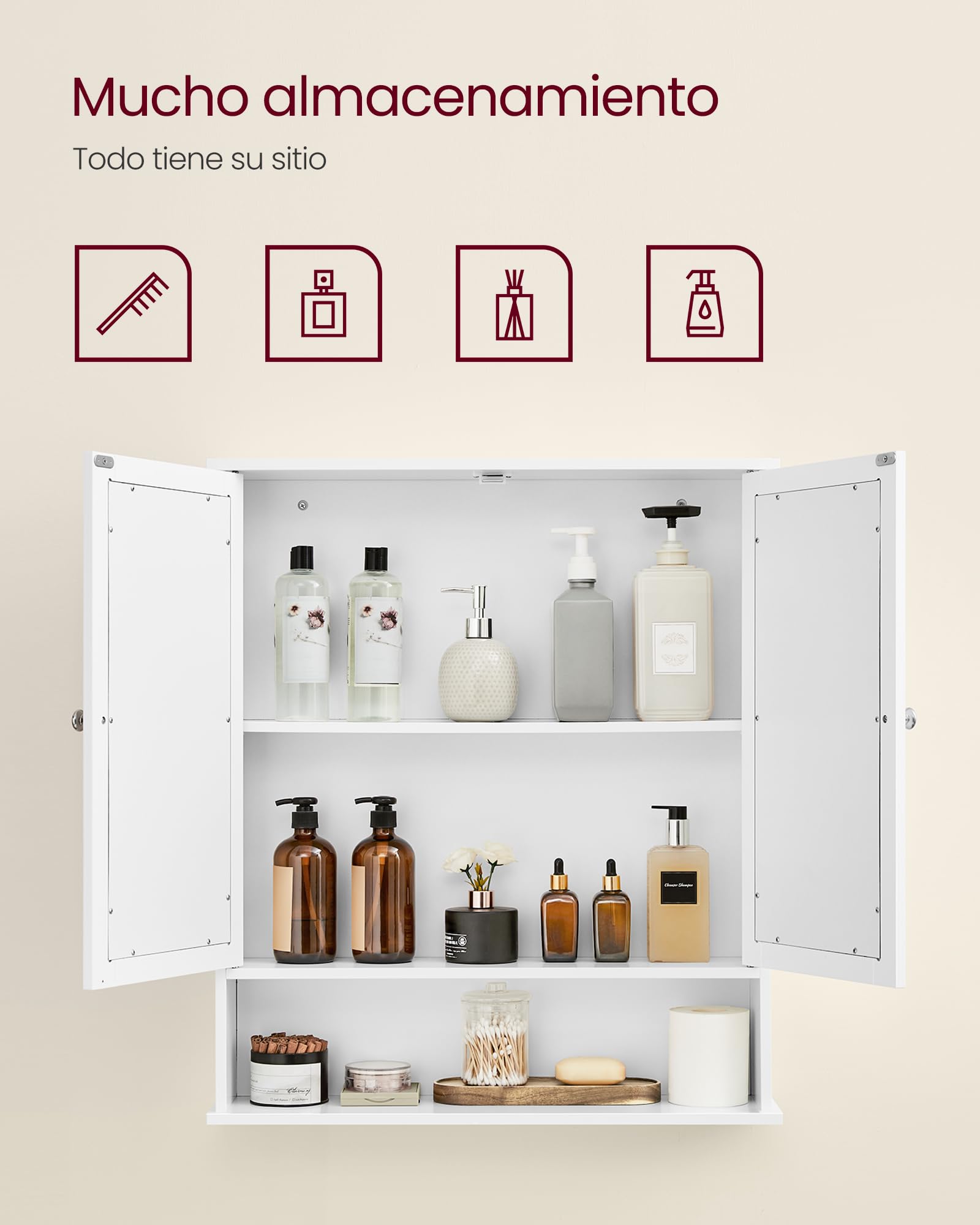 Foto 5 pulgar | Mueble de Baño Vasagle Mlhc012w01 15x65x75 Cm