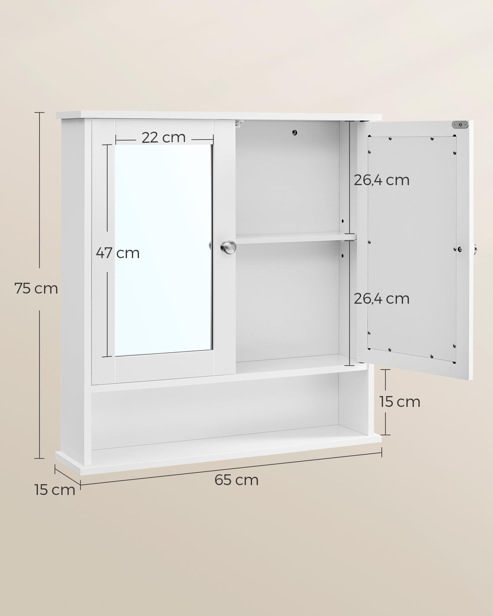 Foto 6 pulgar | Mueble de Baño Vasagle Mlhc012w01 15x65x75 Cm