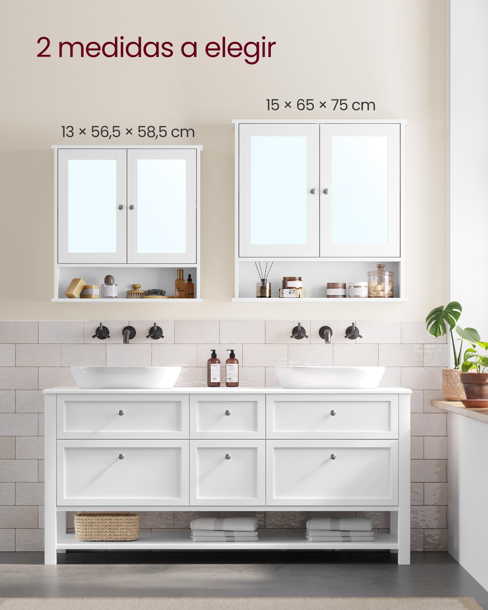 Foto 7 pulgar | Mueble de Baño Vasagle Mlhc012w01 15x65x75 Cm