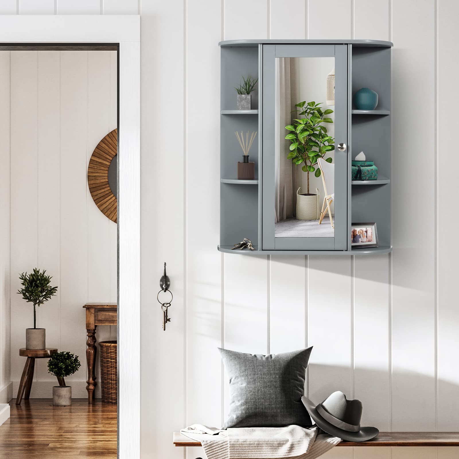 Mueble para Baño Costway con Espejo-Venta Internacional