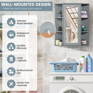Foto 6 | Mueble para Baño Costway con Espejo-Venta Internacional