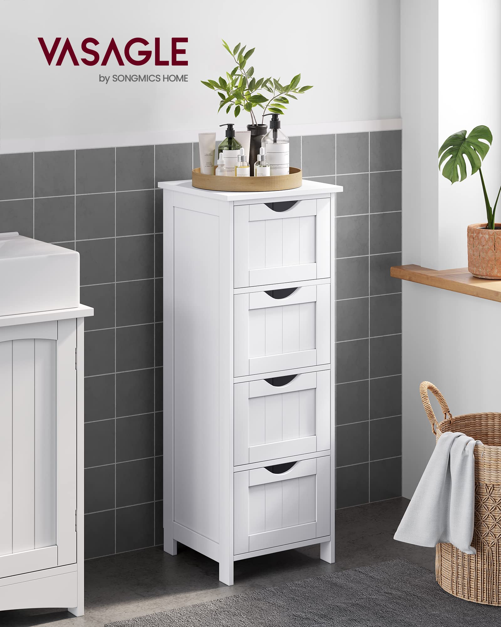 Foto 2 | Mueble para Baño Vasagle Blanco 30 x 82 cm