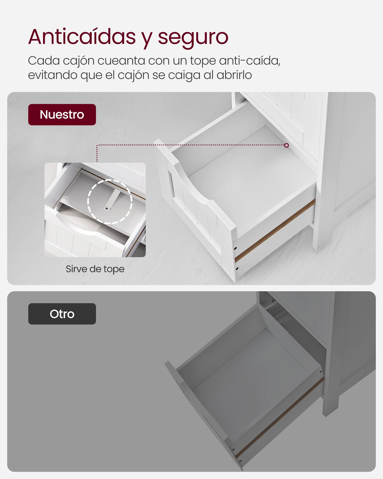Foto 4 | Mueble para Baño Vasagle Blanco 30 x 82 cm