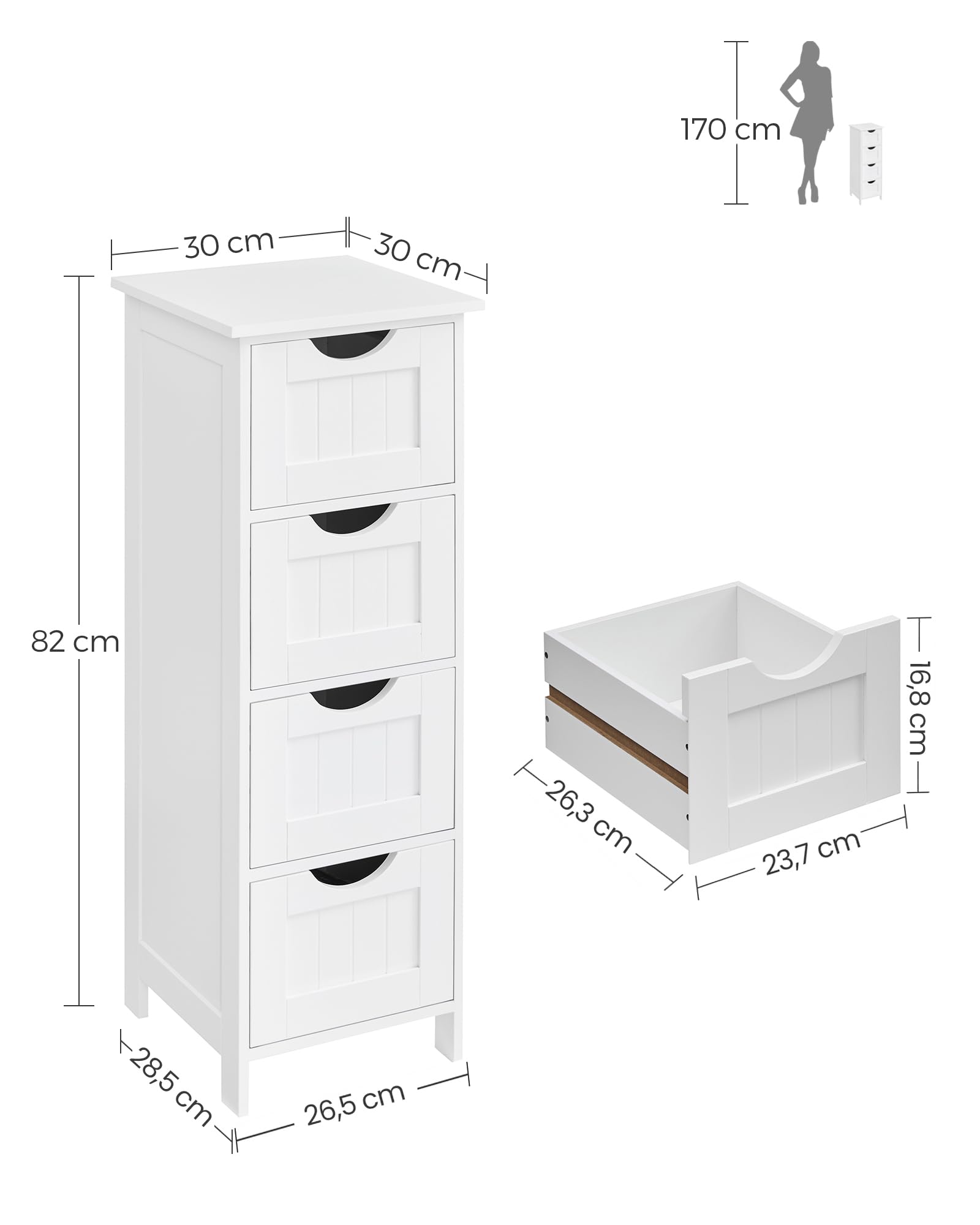 Foto 6 pulgar | Mueble para Baño Vasagle Blanco 30 x 82 cm