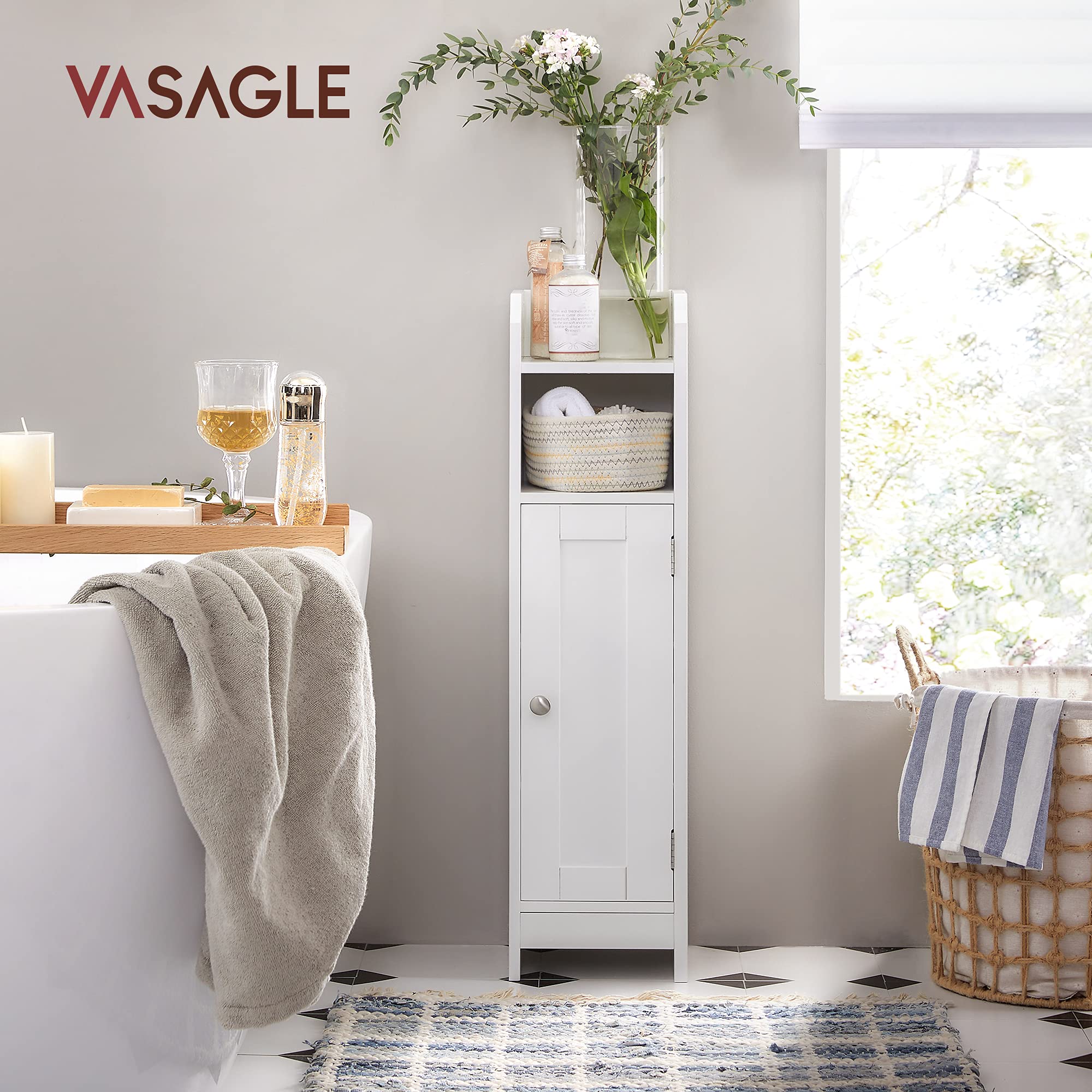 Foto 3 pulgar | Armario De Esquina Para Almacenamiento De Baño Vasagle, Blanco - Venta Internacional.