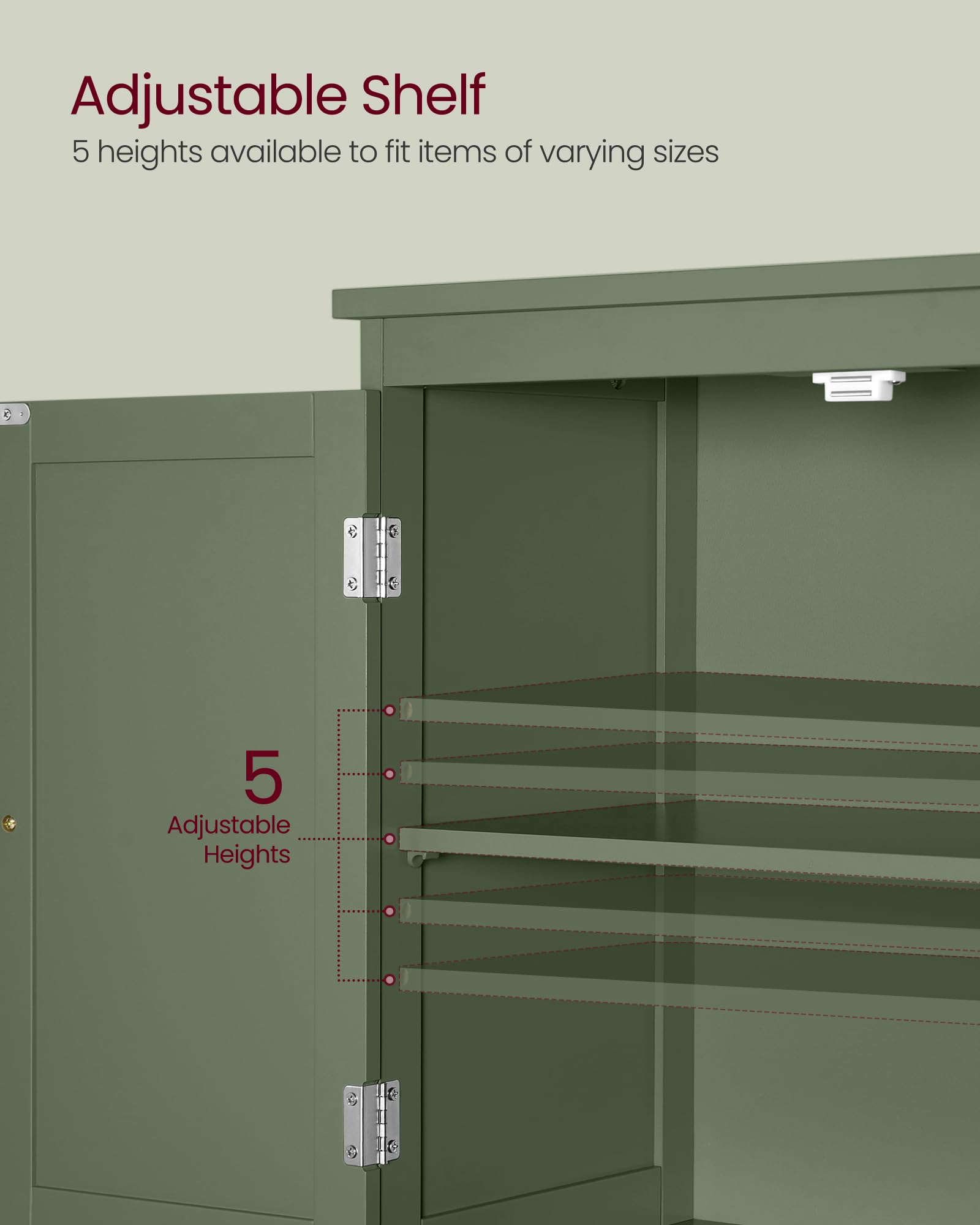 Foto 4 | Gabinete De Almacenamiento De Piso Para Baño Vasagle Forest Green Ubbc551c01 - Venta Internacional.