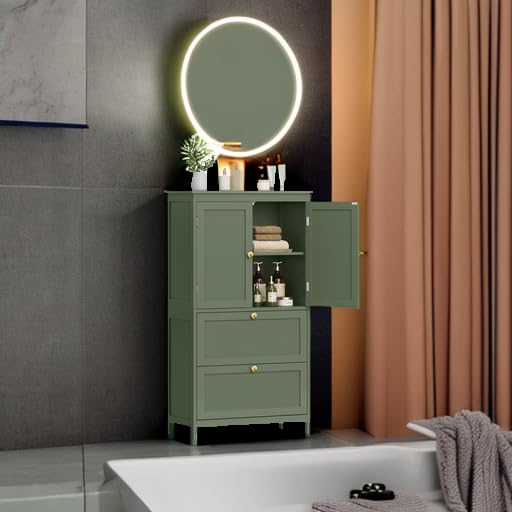 Foto 6 pulgar | Gabinete De Almacenamiento De Piso Para Baño Vasagle Forest Green Ubbc551c01 - Venta Internacional.