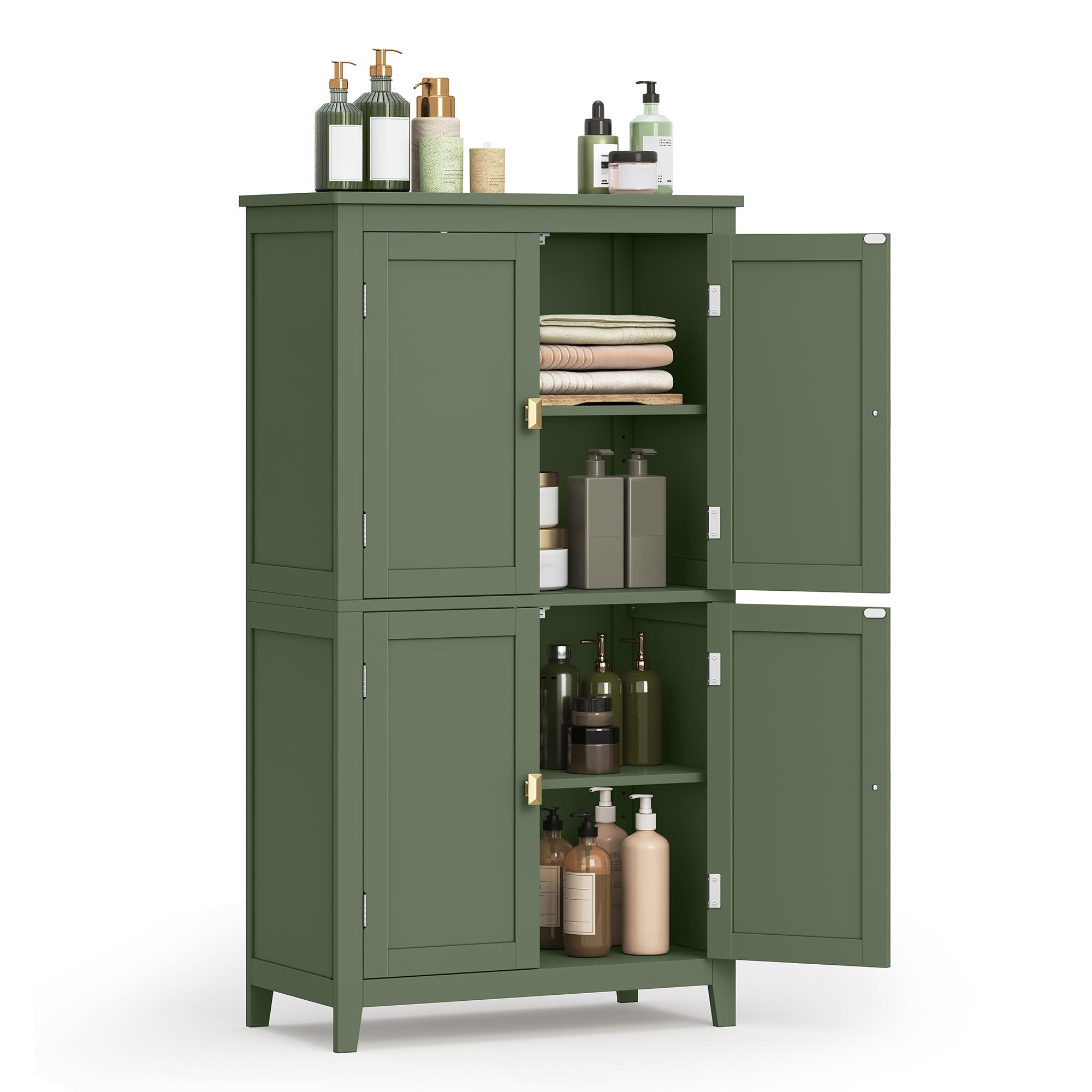 Foto 1 | Gabinete De Almacenamiento De Piso Para Baño Vasagle Forest Green - Venta Internacional.
