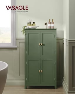 Foto 2 | Gabinete De Almacenamiento De Piso Para Baño Vasagle Forest Green - Venta Internacional.